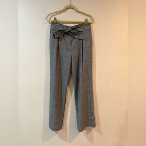 Boden Grey Patterned Women's Trousers with Bow Detail